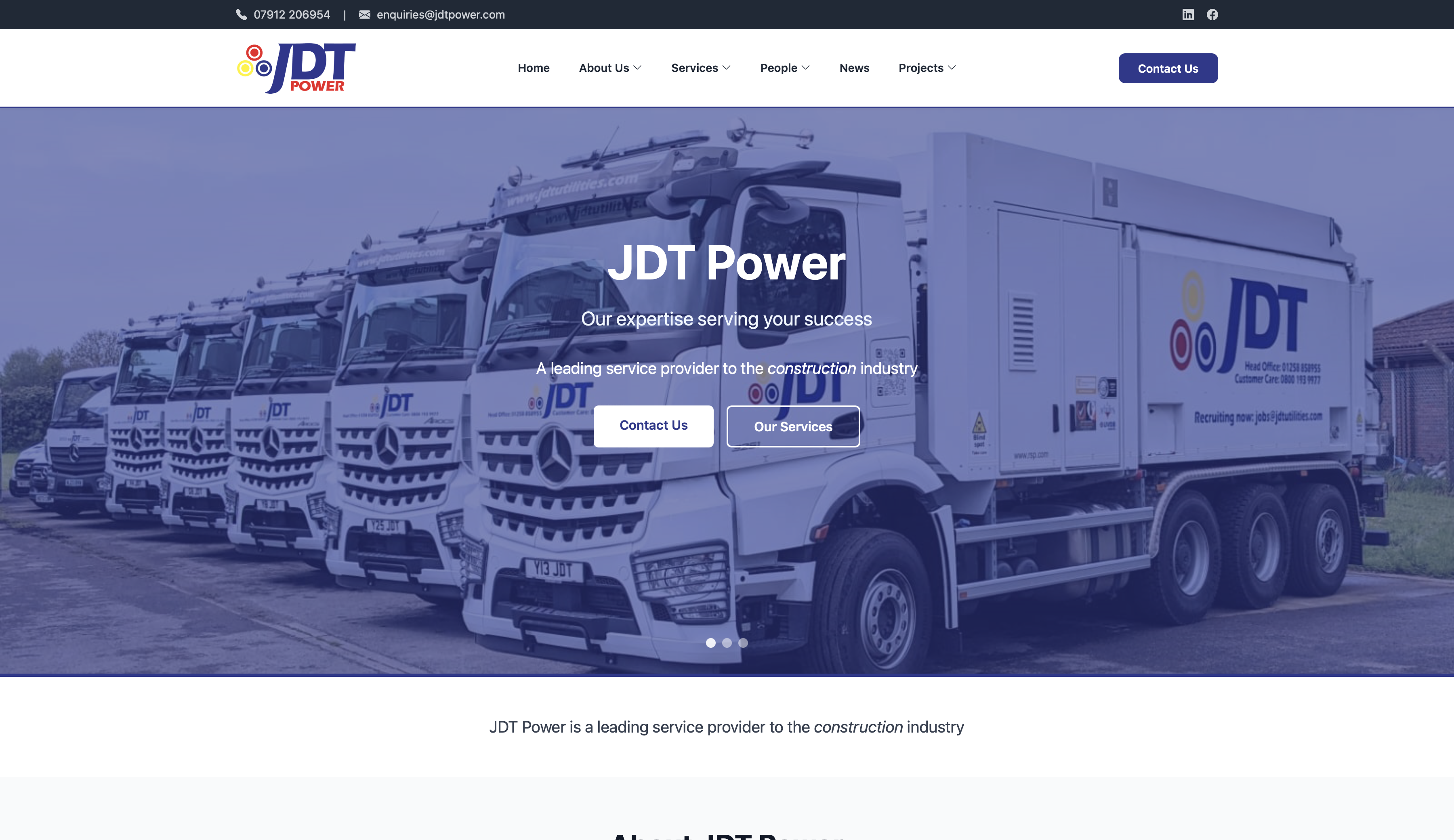 JDT Power website screenshot